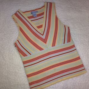 Vtg Abercrombie & Fitch Striped Tank Top Sz L